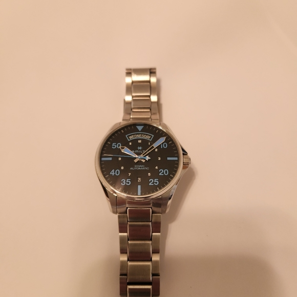 Hamilton khaki Automatic Swiss Made 42mm Aviation Blue Dial - Picture 3 of 12